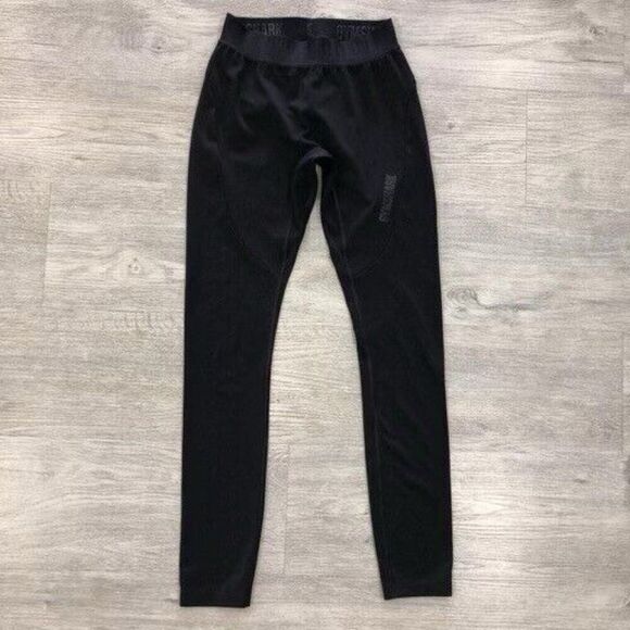 Gymshark Women Small Focus Legging Spell Out Logo WaistBand Workout Gym Athletic - Picture 2 of 8